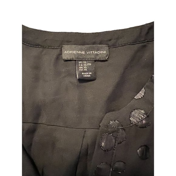 Adrienne Vittadini NWOT Sz XL Split Neck Swing Shimmery Overlay Sleeveless Top - Picture 6 of 8